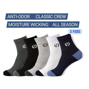 High Quality Anti-Odor All‎ Season Ankle Socks One Size Work Casual 5 Pack